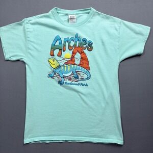 Vintage Arches National Park Utah‎ Lizard Graphic T Shirt Youth Large Souvenir